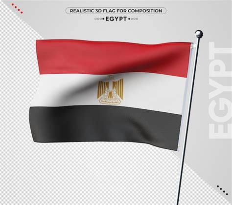 Premium Psd Egypt 3d Flag With Realistic Texture