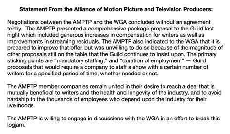 How The WGA-AMPTP Talks Broke Down And Brought Hollywood To A Halt ...