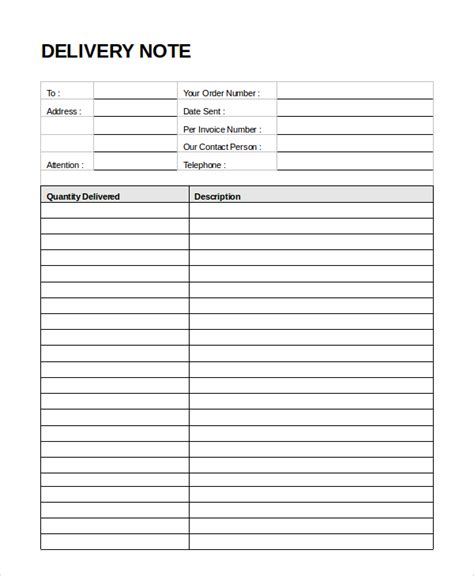 FREE 7 Sample Delivery Slips In MS Word PDF