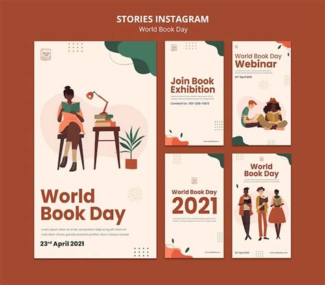 Free Psd World Book Day Instagram Posts Set