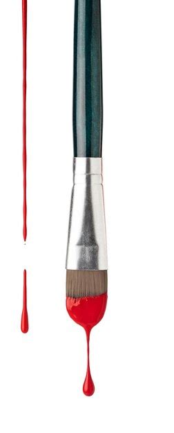 Premium Photo Paintbrush With Red Paint
