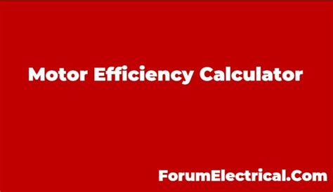 Motor Efficiency Calculator