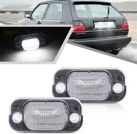 2 luces LED Jetta Golf MK2 para placa de matrícula para VW MK2 Golf