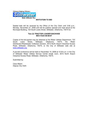 Fillable Online Stillwater Notice Of No Bid The City Of Stillwater