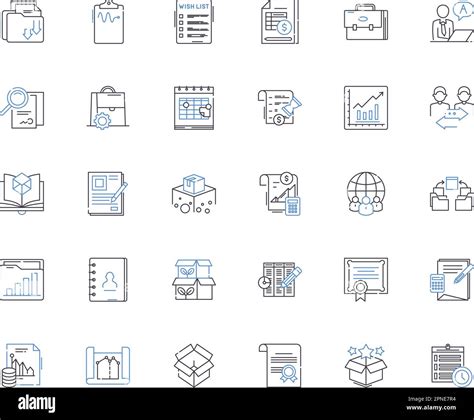 File Management Line Icons Collection Organize Sort Archive Delete