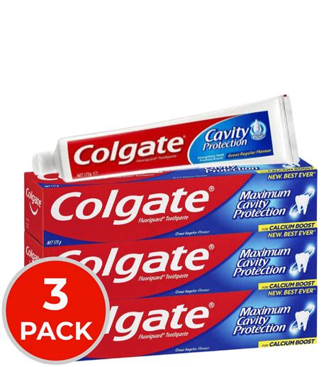 3 X Colgate Toothpaste Maximum Cavity Protection Great Regular Flavour 175g