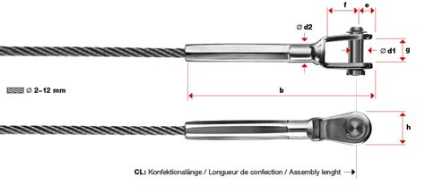 M12 Swaged Clevis With Clevis And Turnbuckle Swaged 8mm Rope Jakob