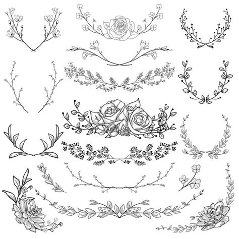 Geometric Vector Floral Wreaths Svg Eps Png Round Oval Etsy How