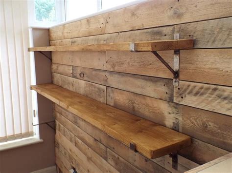 Rustic Reclaimed Scaffold Board Shelves Cm Cm In Rope