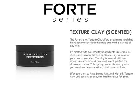 Forte Series Men's Hair Clay - Extreme Hold Matte Clay for Thick/Coarse Hair | Natural ...