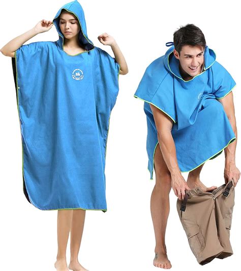 Hiturbo Mikrofaser Handtuch Poncho Umziehhilfe Strand Surf Poncho