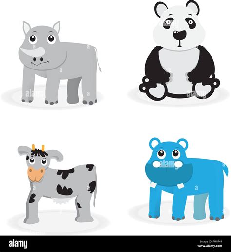 Set of cute animals on a white background Stock Vector Image & Art - Alamy