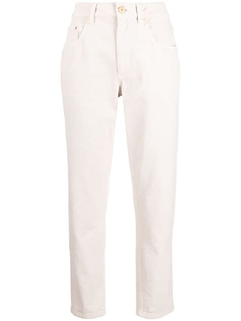 Brunello Cucinelli High Waisted Cropped Jeans White Farfetch