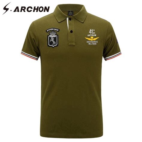 Buy S Archon Men Summer Air Force Military Shirt Polo Cotton Casual Breathable