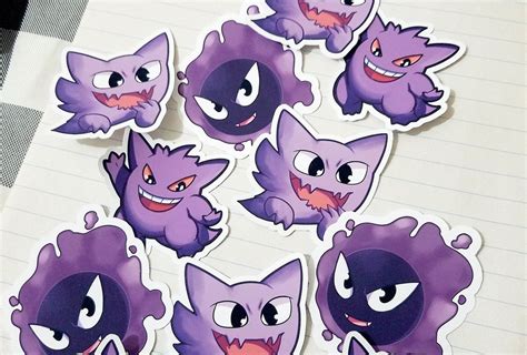 Ghost Pokemon Vinyl Stickers Kanto Region Ghost Pokemon Gastly