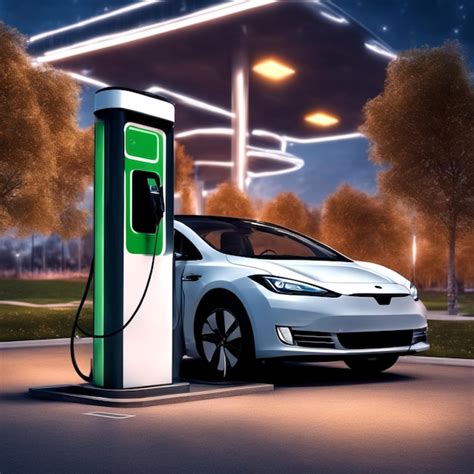 Premium AI Image | Modern fast electric vehicle chargers for charging car