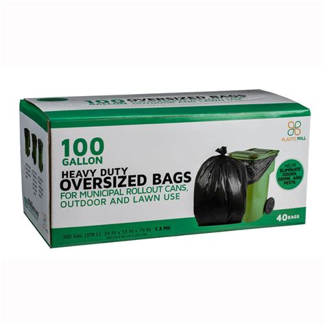 Plasticmill 100 Gallon Trash Bags 13 Mil 67 X 79