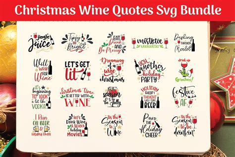 Christmas Wine Quotes Svg Bundle Graphic By MeshaArts Creative Fabrica