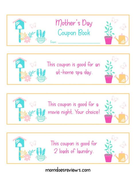 Pretty And Printable Mothers Day Coupon Book Mom Does Reviews