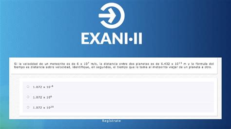 Exani Ii Modulo Aritm Tica Si La Velocidad De Un Meteorito Es De