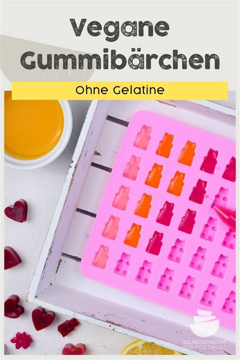 Gummibärchen selber machen vegan ohne Gelatine Selbstgemacht Der