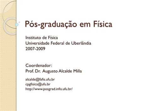 PPT Pós graduação em Física PowerPoint Presentation free download