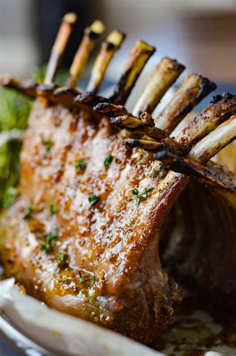 Roast Rack Of Lamb With Apricot Mustard Glaze Linger