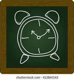 Simple Hand Drawn Doodle Clock Stock Vector Royalty Free 412865143