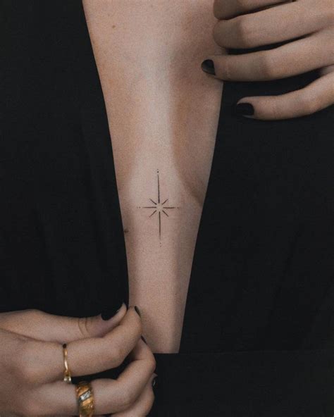 Minimalistic Styne North Star Tattoo Done On The