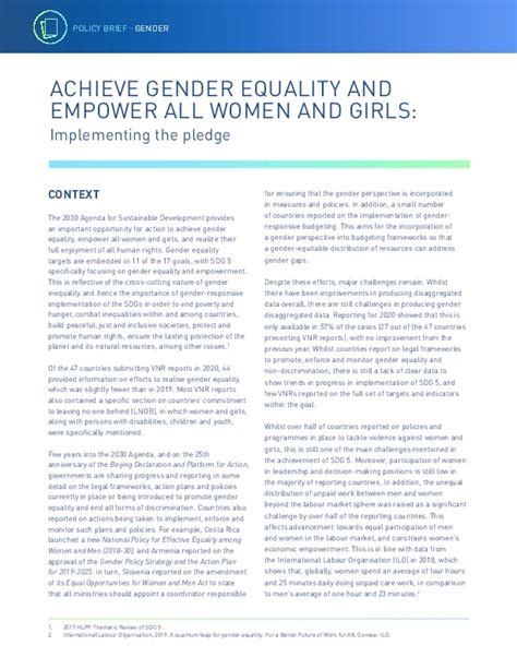 Achieve Gender Equality And Empower All Woman And Girls Implementing