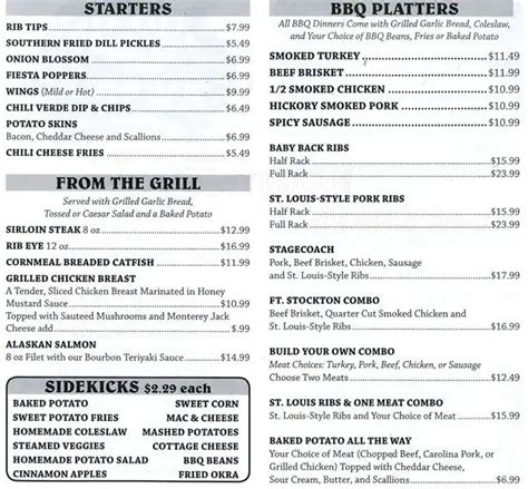 Bennetts Bar B Q Menu Menu For Bennetts Bar B Q Westminster Denver