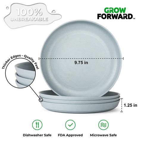 Buy Grow Forward Premium Wheat Straw Dinnerware Sets 8 Piece Unbreakable Microwave Safe Dishes