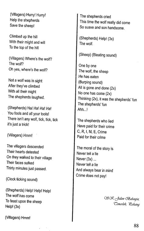 Choral Speaking Script About Malaysia The Official Language Spoken In