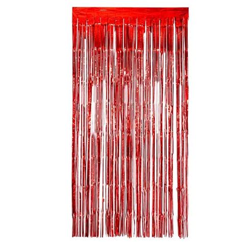 Bright Red Foil Door Curtain Backdrop 1 9m X 99cm Partyrama