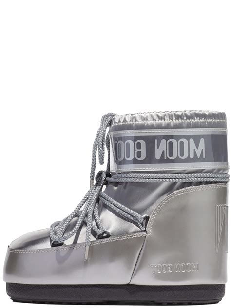 Icon Low Glance Silver Satin Boots Fra Moon Boot