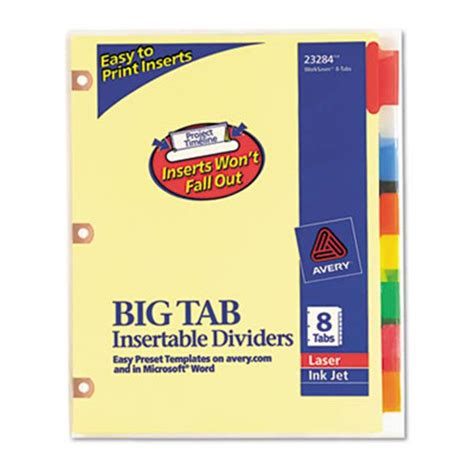 Avery Products Corporation 23284 Worksaver Big Tab Insertable Divider 8