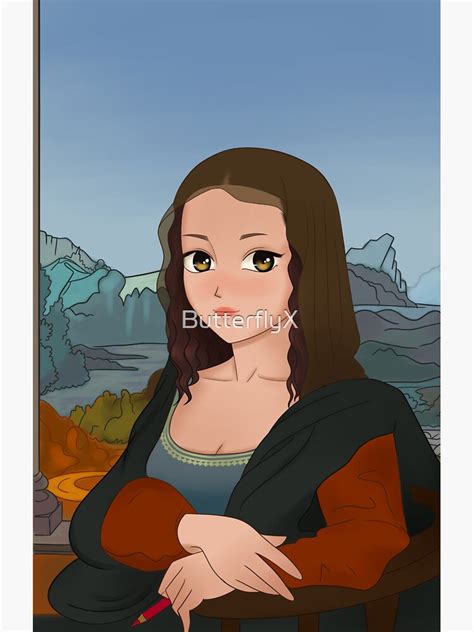 Mona Lisa Anime Style Sticker By Butterflyx Redbubble
