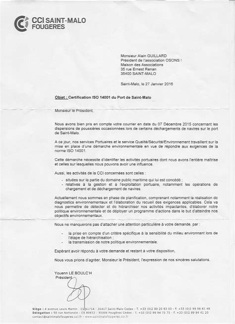 Lettre De Certification Iso Financial Report