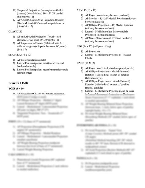 SOLUTION Summary Radiographic Positions 1 Radiology Studypool