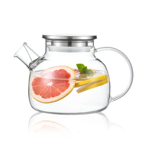 Cnglass Glass Teapot 304oz Stovetop Safeclear Teapots With Removable