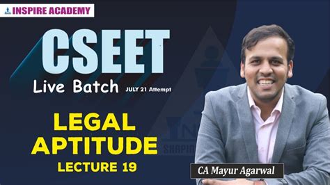 Cseet Legal Aptitude Lecture Free Live Batch July Ca Mayur