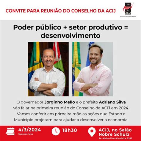 Governador Jorginho Mello E Prefeito Adriano Silva Apresentar O A Es