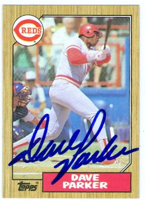 Dave Parker Autographed Baseball Card Cincinnati Reds 1987 Topps 691