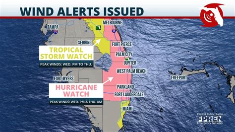 Hurricane Tropical Storm Watches Issued Along Floridas East Coast