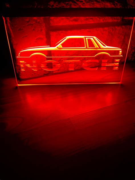 Ford Mustang Notch Led Neon Red Light Sign 8x12 Etsy