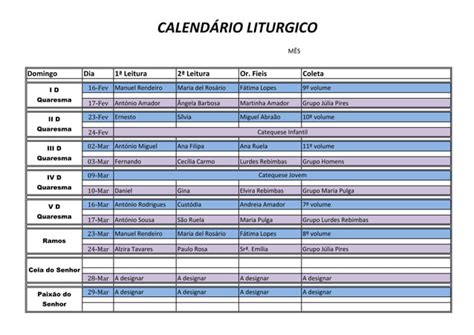 Calendario Liturgico Ppt