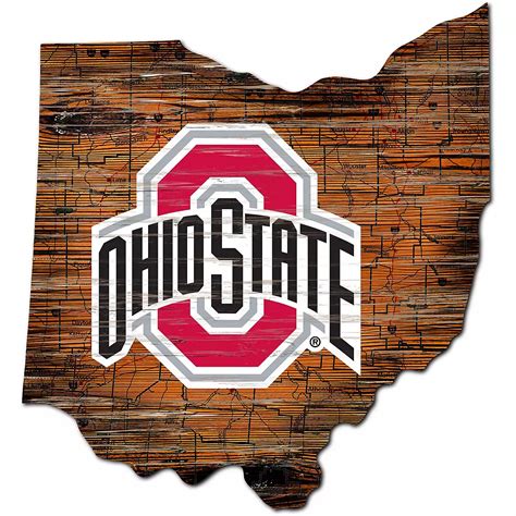 Fan Creations Ohio State University Distressed State Logo Sign Academy