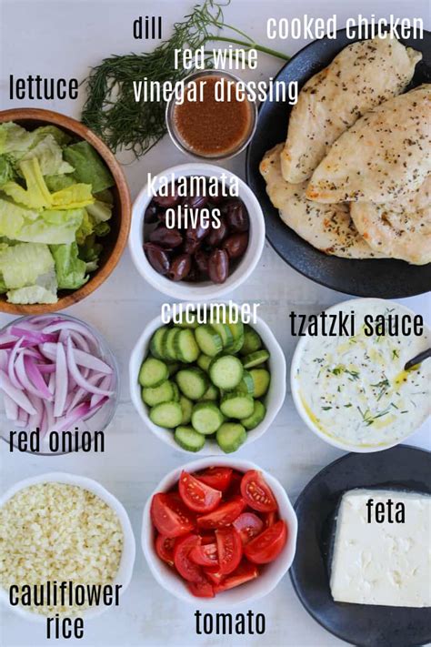 Greek Salad Bowl With Chicken Whole Lotta Yum