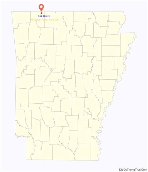 Map of Oak Grove town, Arkansas - Thong Thai Real