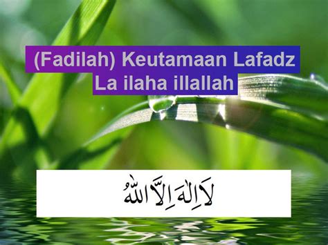 Fadilah Keutamaan Lafadz La Ilaha Illallah